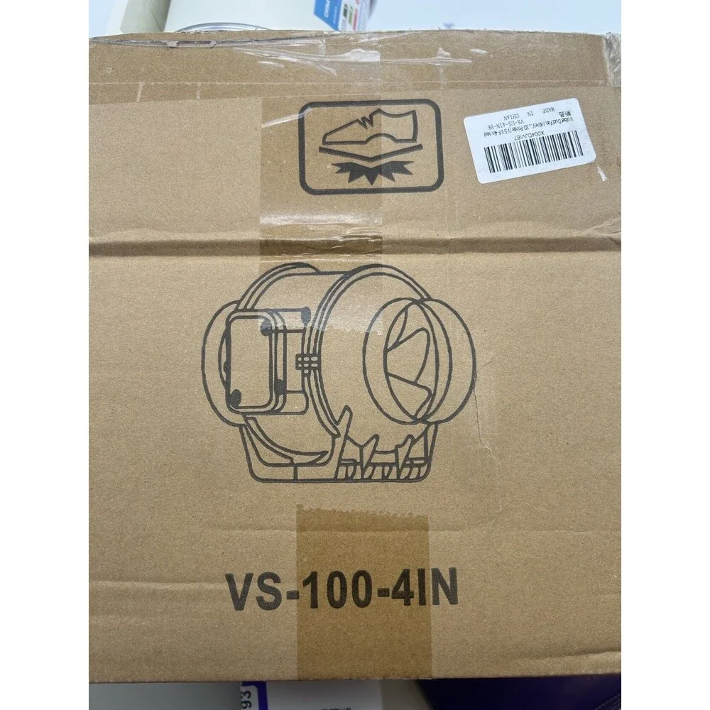 Voltset VS-100-4IN 4” Inline Duct Ventilation Fan 280 CFM 50W 110V